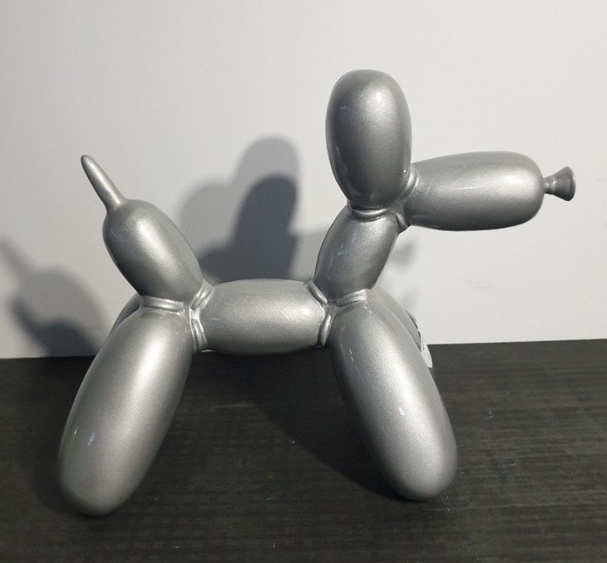 CHIEN KOONS 24CM LAQUÉ ARGENT