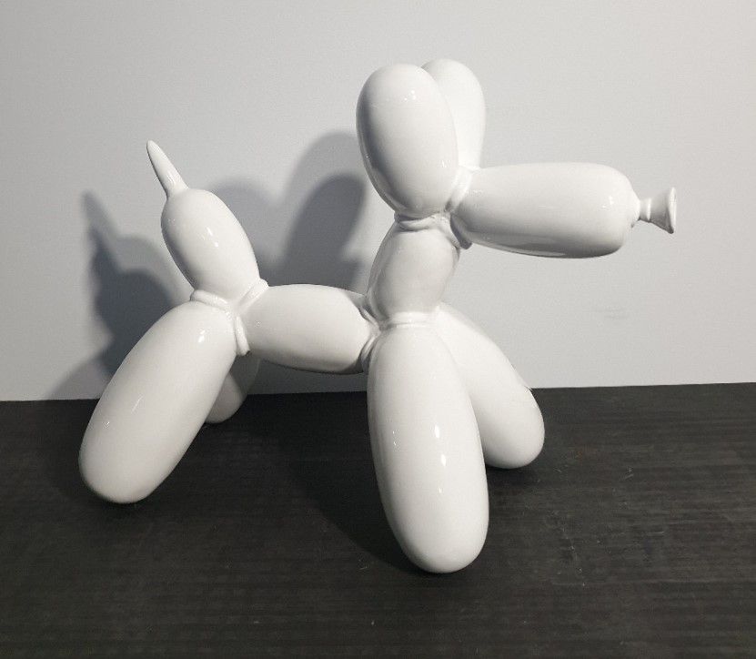 CHIEN KOONS 24CM LAQUÉ BLANC