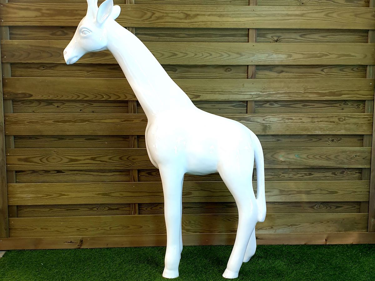 GIRAFE 110CM LAQUÉE BLANCHE