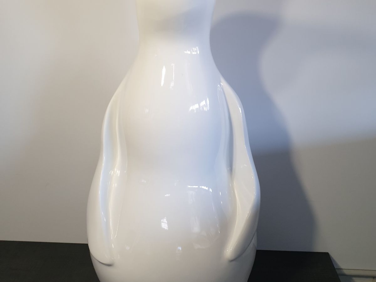 PINGOUIN 87CM LAQUÉ BLANC