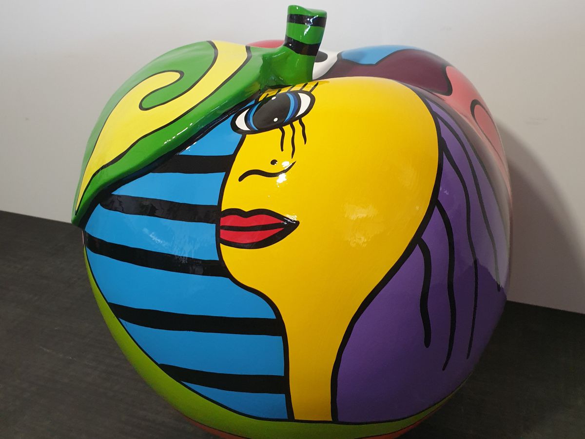 POMME 35CM LAQUÉE DESIGN POP ART