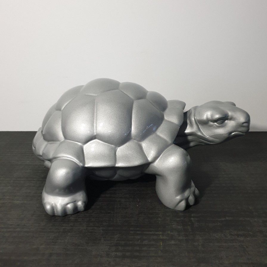 TORTUE 19CM LAQUÉE COLORIS ARGENT